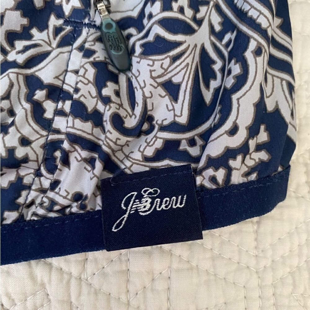 New Balance/J Crew navy paisley hooded wind breaker rain resistant sz S - Picture 7 of 9